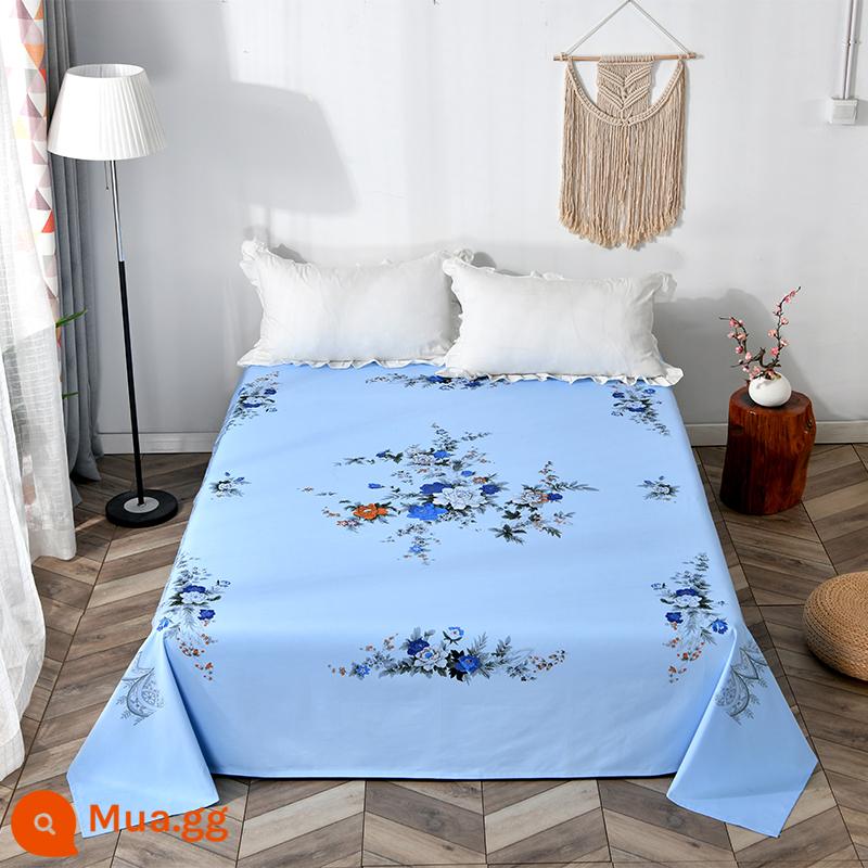 Thượng Hải Cổ Quốc Gia 100 Cotton In Dày Cũ Thô Ga Giường Đơn Chăn Hoài Cổ Vải Cotton - Huazhizhaozhan-Xanh