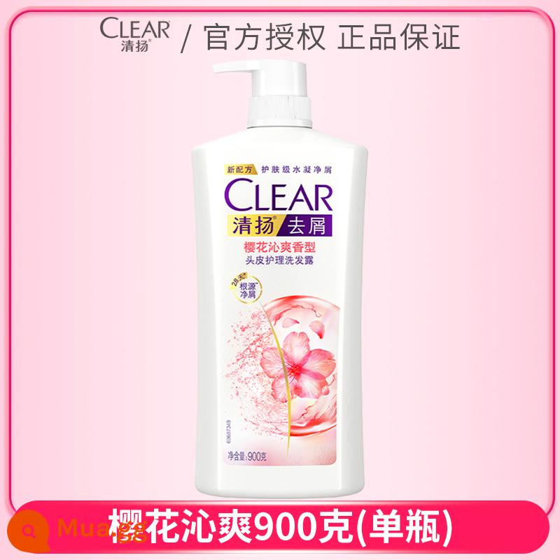 Dầu gội Clear sữa sương cho nam và nữ dầu gội trị gàu kiểm soát dầu cân bằng là lá cờ đầu chính thức của cửa hàng thương hiệu - Sakura Qinshuang 900g (hương thơm lâu và trị gàu - chỉ dành cho phụ nữ)