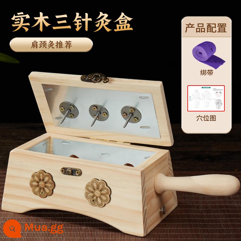 Yun Craftsman Hộp Moxibustion Di động Thiết bị gia dụng Bể gỗ Y học cổ truyền Trung Quốc Bệnh viện Toàn thân đặc biệt Bụng Bụng Cùng phong cách - Ba kim gỗ nguyên khối [khuyên dùng cho xoa bóp vai và cổ] + bản đồ huyệt + dây đai