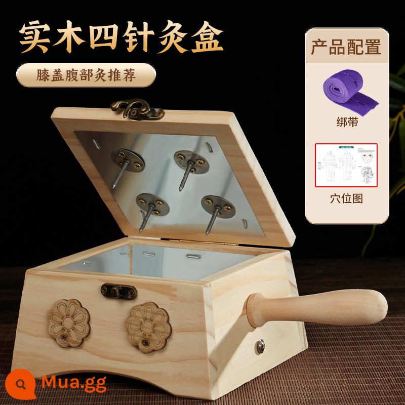 Yun Craftsman Hộp Moxibustion Di động Thiết bị gia dụng Bể gỗ Y học cổ truyền Trung Quốc Bệnh viện Toàn thân đặc biệt Bụng Bụng Cùng phong cách - Bốn kim gỗ nguyên khối [khuyên dùng cho phương pháp xoa bóp đầu gối và bụng] + bản đồ huyệt + dây đai