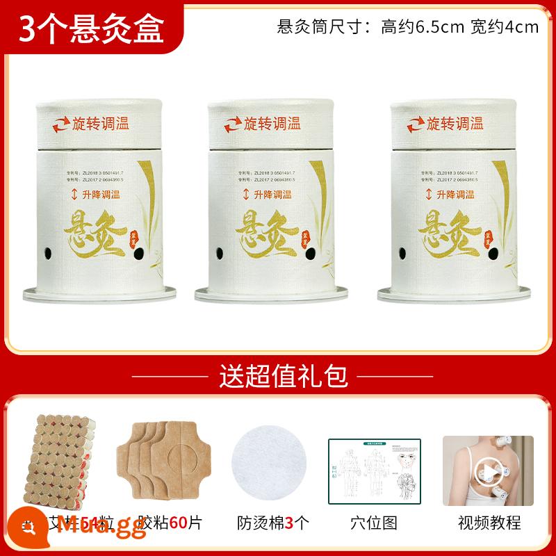 Hộp moxibustion thợ thủ công đám mây di động trong gia đình moxib phỏng thiết bị đặc biệt dành cho trẻ em thanh moxa cầm tay xi lanh treo nhỏ có thể được sử dụng trên khắp cơ thể - 3 hộp thuốc ngải cứu treo [đạt được bằng sáng chế quốc gia] + 54 viên thuốc ngải cứu trong một hộp