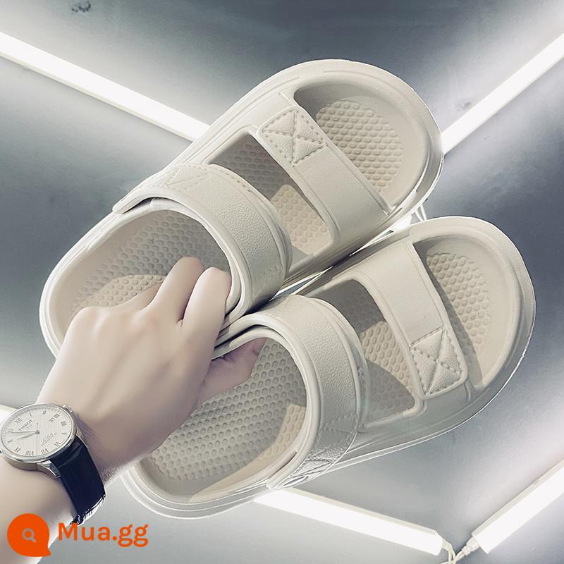 Dép Nam Mùa Hè Chống Trơn Trượt Giày Sandal Lưới Chống Mòn Màu Đỏ Siêu Hot Đôi Công Dụng Đế Mềm Đi Đi Biển Cảm Giác Xăng Đan - Be