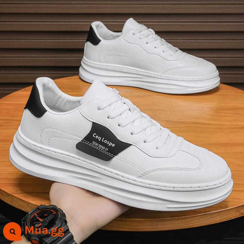 Nam Thu Đông Giày Da Đen Giày Thể Thao Sneaker Đầu Bếp Công Việc Nhà Bếp Chống Thấm Nước Chống Trơn Trượt Bảo Hộ Lao Động Giày Hợp Thời Trang - Trắng