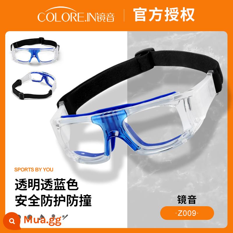 Thể thao chuyên nghiệp Box Glass Mothing Bóng rổ Chơi Ball Anti -Fog Anti -Scollision Football Protection Defense rơi xuống - [Mẫu nâng cấp] Màu xanh trong suốt - [Tặng kính cận thị bóng rổ 1.56] [Vải tròng kính chống sương mù miễn phí] Kính bóng rổ chuyên nghiệp [Thích hợp cho 0-400 độ, loạn thị 0-200 độ]