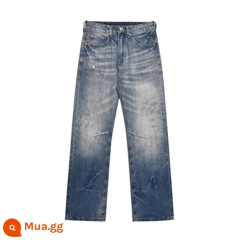 FLYOFF quần jeans ống loe ống thẳng thiết kế mới hợp thời trang kiểu Mỹ dành cho nam - Màu xanh nhạt [phiên bản cũ 2.0]