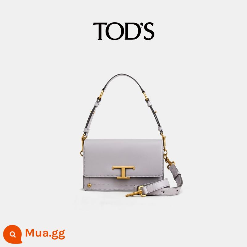 TOD'S Chính Thức Xác Thực Nữ VƯỢT THỜI GIAN Big T Khóa Túi Đeo Vai Da Thường Messenger Di Động Túi Sát Nách - xám