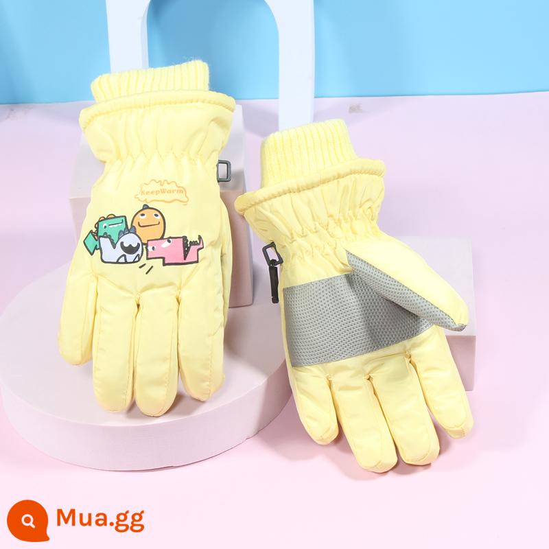 Sanrio Kuromi Trẻ Em Găng Tay Trượt Tuyết Mùa Đông Cho Bé Dễ Thương Ấm Áp Plus Nhung Dày Bé Trai Và Bé Gái Chơi Trong Tuyết Chống Thấm Nước - [Găng tay trượt tuyết BT 3-6 tuổi] Sâu bướm--màu vàng