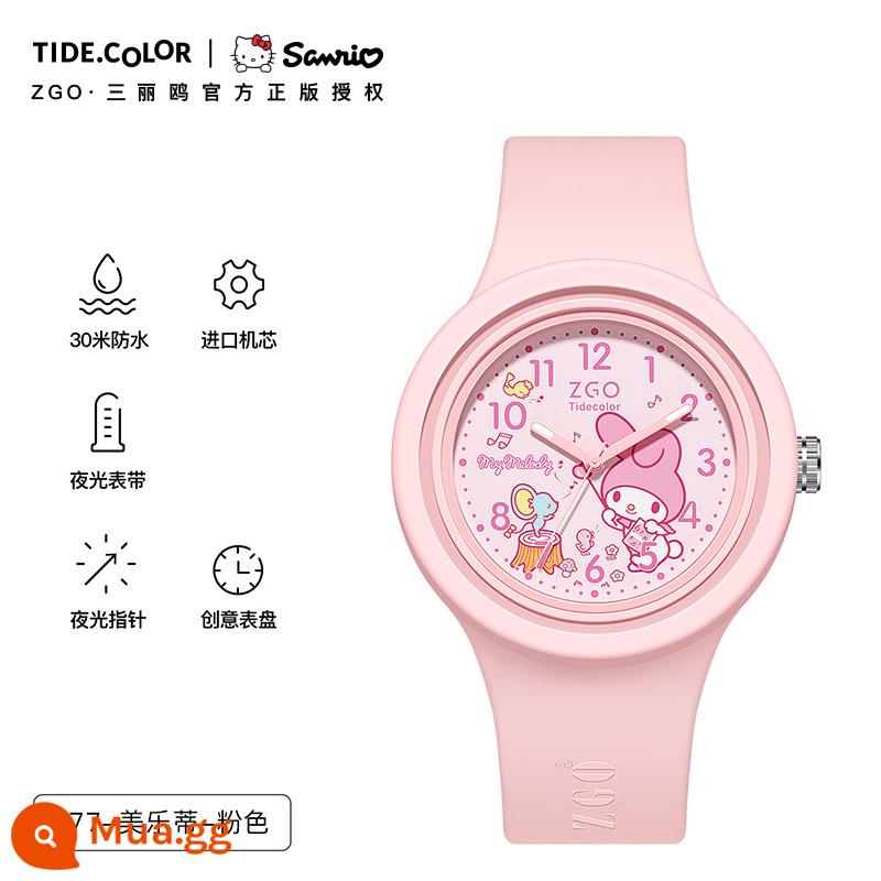 Đồng hồ Tidecolor doanh Sanrio Melody đồng hồ nữ học sinh trẻ em bé gái bé gái học sinh tiểu học chống thấm nước - [Chính Hãng] 877-Giai Điệu-Hồng