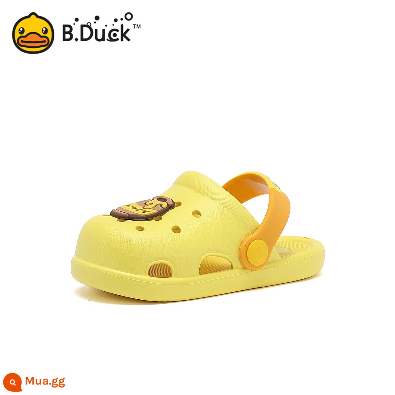 B.Duck vịt nhỏ màu vàng giày trẻ em giày lỗ bé trai mùa hè mới dép trẻ em Bao Đầu bé gái giày đi biển chống trượt - 909 màu vàng