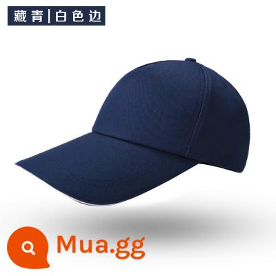 Mũ quảng cáo logo tùy chỉnh mũ tình nguyện đạt đỉnh mũ in du lịch mũ lưới mũ công sở mũ sinh viên nhóm mũ - Mẫu cotton màu xanh hải quân