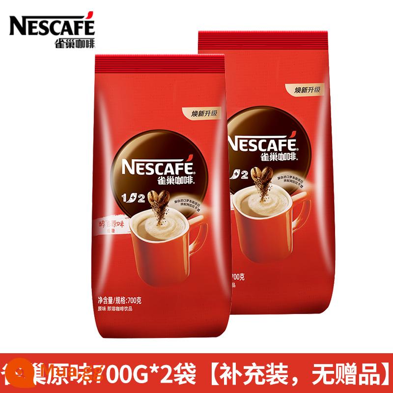 Cà phê Nestle 1+2 hương vị nguyên bản lon lớn 1200g Bột cà phê hòa tan 3 trong 1 lon 1.2kg cà phê Nestle - 700g*2 túi [không có quà tặng khi nạp thêm]