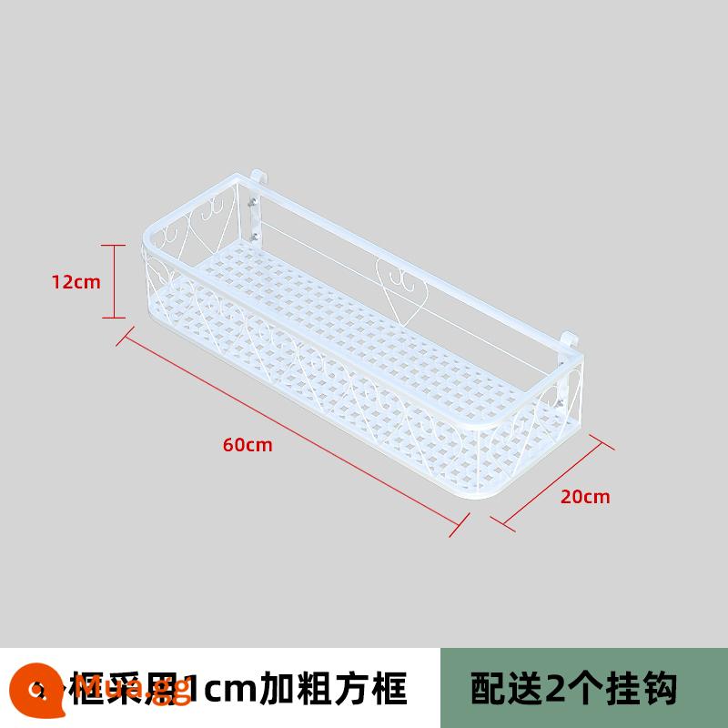 Giá để đồ hoa có giá để đồ ban công bệ cửa sổ mở rộng hiện vật sắt chậu hoa khung lan can cạnh cửa sổ treo mọng nước giá hoa - Trắng 60 dài và 20 rộng❤ góc bo tròn