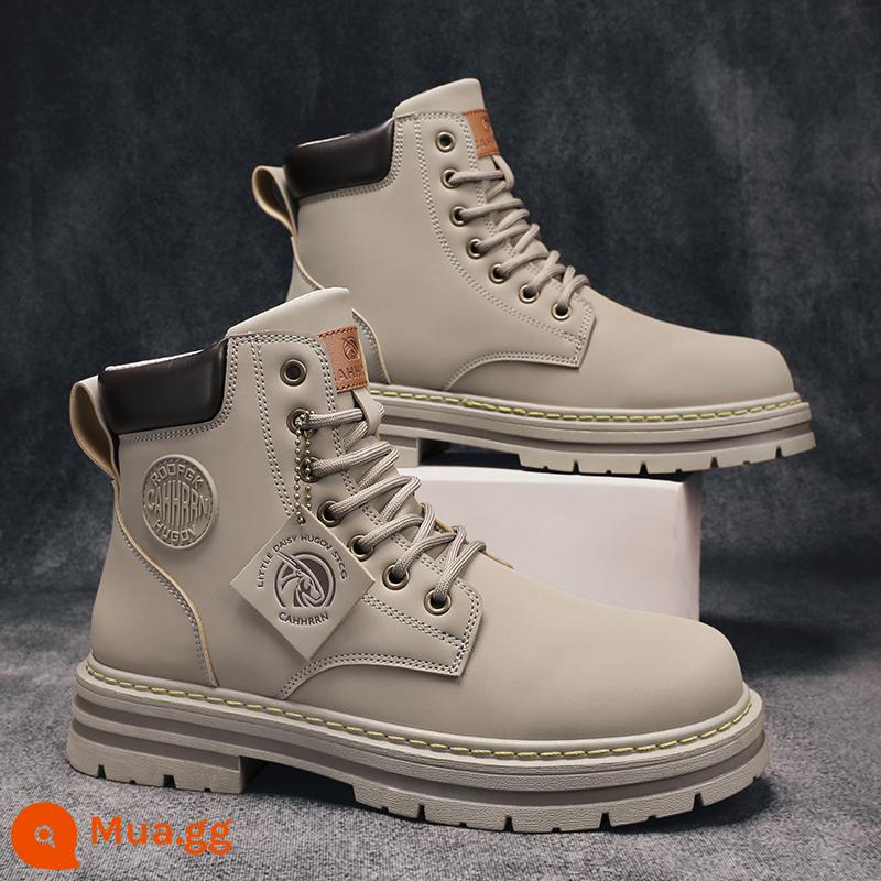 Martin Boot Male 2022 Mới Tuck Giày nam cao Plel Boots Vàng Bóng biển lớn Giày nam Công nhân Người Anh làm việc - quả mơ