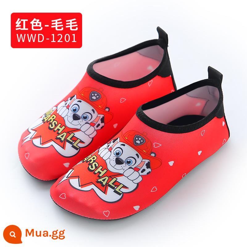 Wangwang Team Children Plus Velvet Floor SOCKS BOY BOY SOUND SHOD - wwd1201 Đội Paw Maomao đỏ