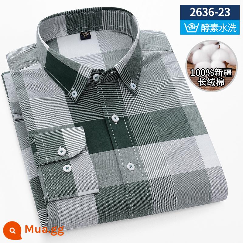 Ralph Lauren Polo Mùa Xuân Áo Sơ Mi Cotton Nam Dài Tay Sọc Trung Niên Công Sở Mỏng Nam Cotton Oxford Áo Sơ Mi - 2636-23[tay áo dài 100% cotton]