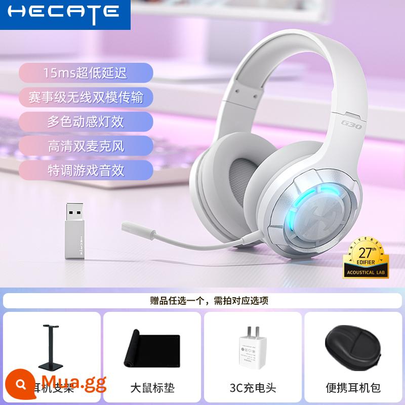 Tai Nghe Edifier G30S Tai Nghe Chơi Game Thể Thao Điện Tử Ăn Gà Nghe Âm Thanh Tranh Luận Bluetooth Máy Tính Không Dây Lúa Mì - Màu xám [Bảo hành 1 năm chính hãng chính thức]