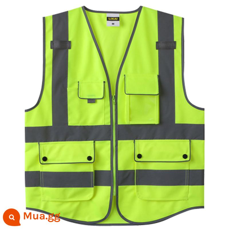 Áo vest công nhân phản quang áo khoác công nhân vệ sinh công trình giao thông áo vest dạ quang quần áo bảo hộ lao động quần áo phản quang - 039 huỳnh quang màu vàng