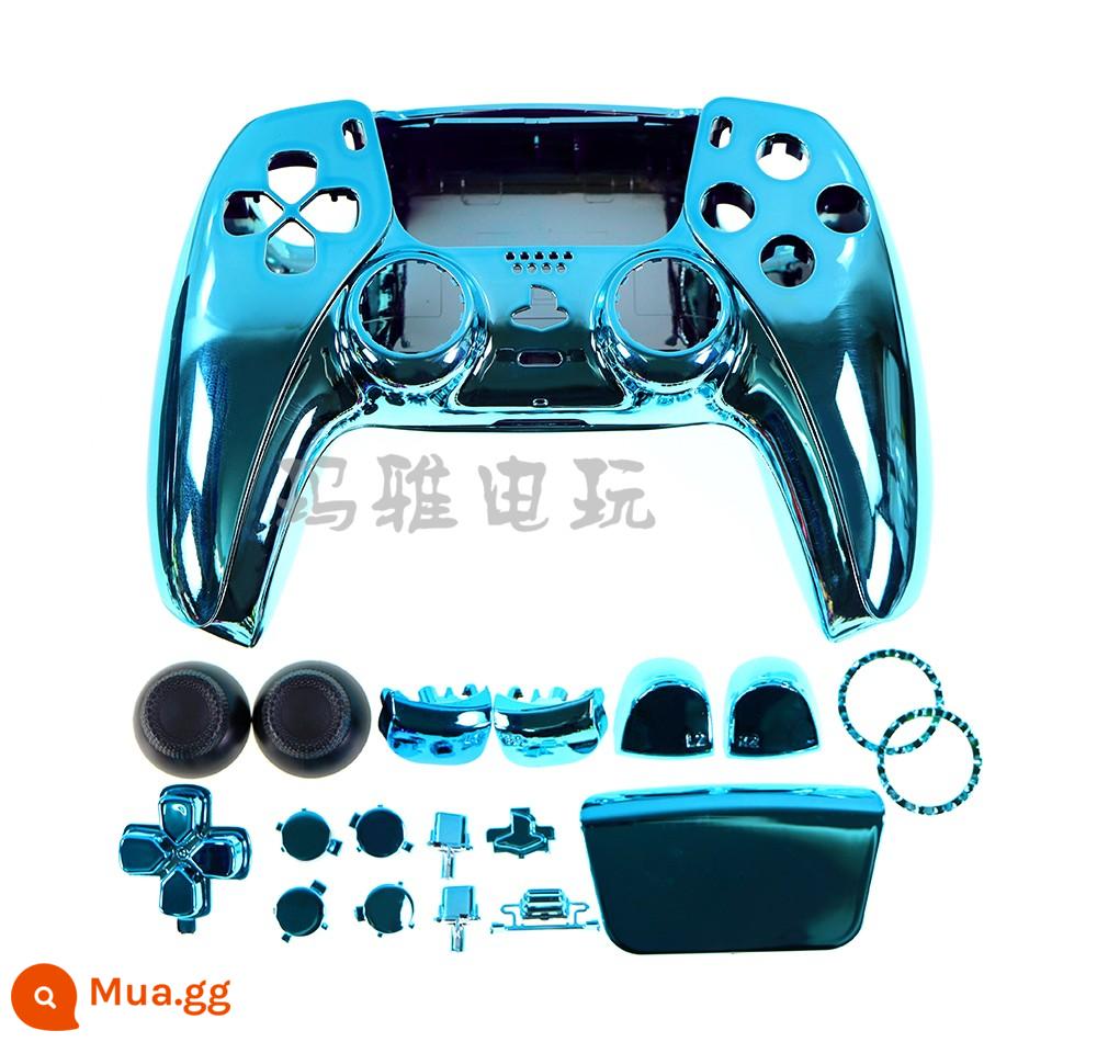 Vỏ tay cầm chơi game PS5 Mạ điện vỏ trên và dưới với các nút hoàn chỉnh Bộ mạ điện PS5 màu bề mặt sáng vỏ tay cầm hoàn chỉnh - màu xanh da trời