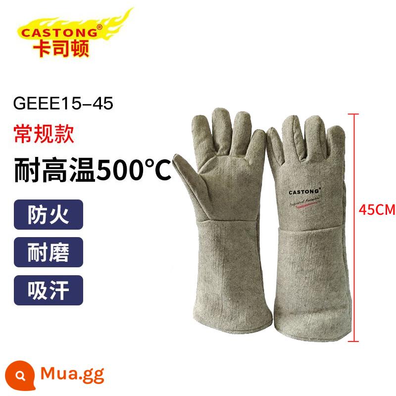 Kaston GEEE500 độ cách nhiệt và găng tay chịu nhiệt độ cao kéo dài 45 nồi hơi chống cháy chống bỏng công nghiệp nướng - Chiều dài thêm 45CM đi kèm 1 đôi găng tay lao động