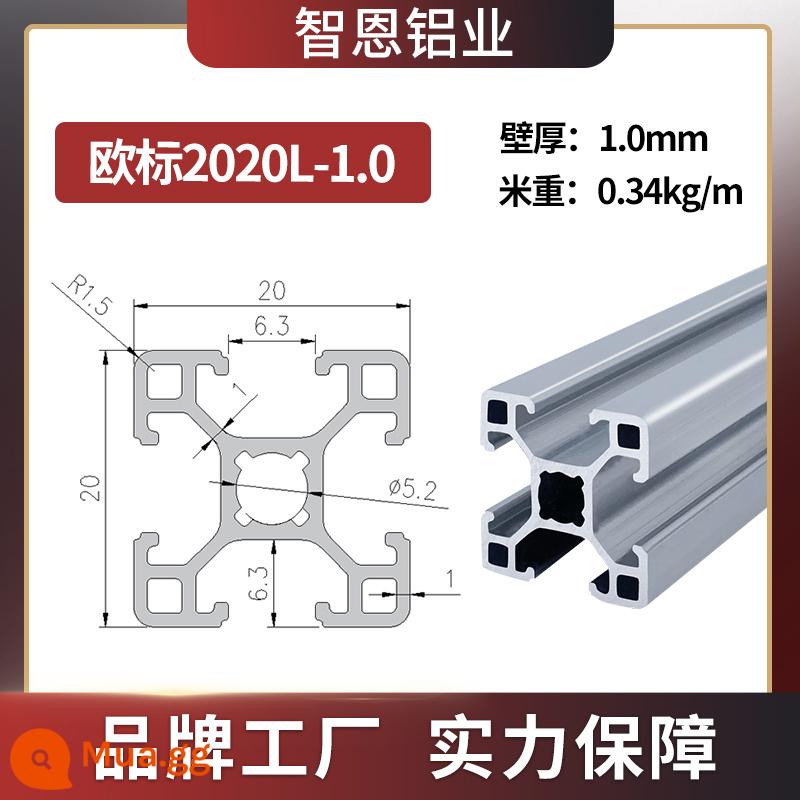 Vật liệu đùn nhôm Zhien 2020 hồ sơ hợp kim nhôm công nghiệp Tiêu chuẩn Châu Âu 2020 khung máy in 3D nhỏ thêu đổ vật liệu nhôm - Tiêu chuẩn Châu Âu 2020L-1.0