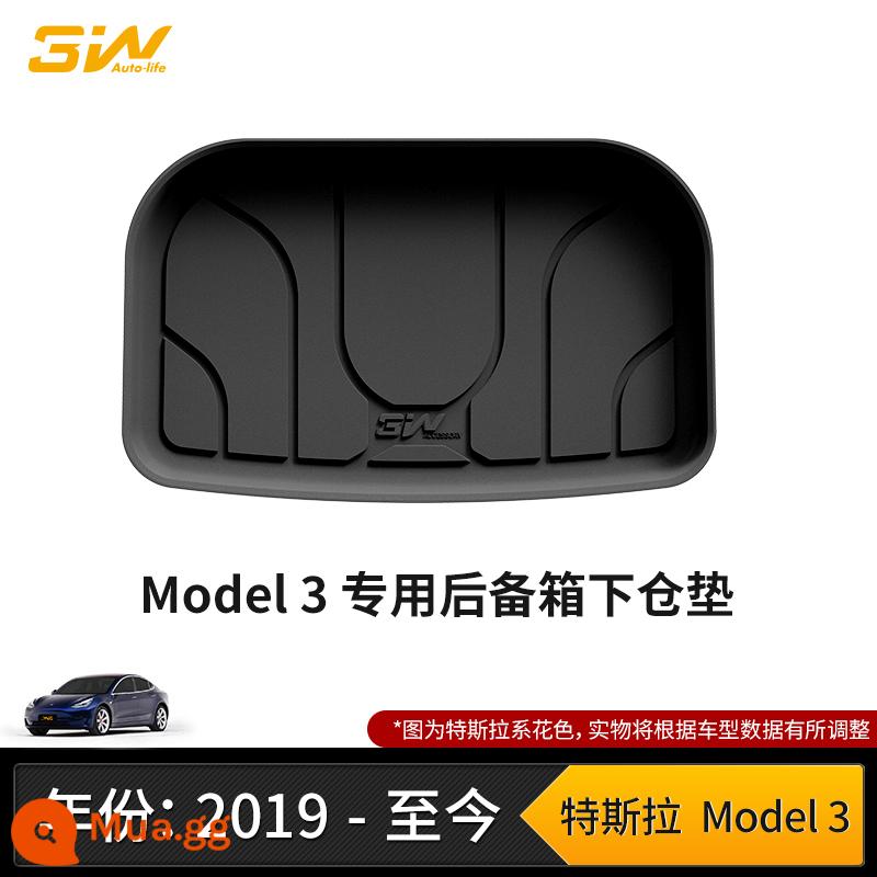 Thảm cốp xe TPE đầy đủ 3W phù hợp cho Tesla Model3 ModelY modelX S Edamame 3 thảm cốp xe - Thảm lót cốp xe MODEL 3 (mẫu 19-23)