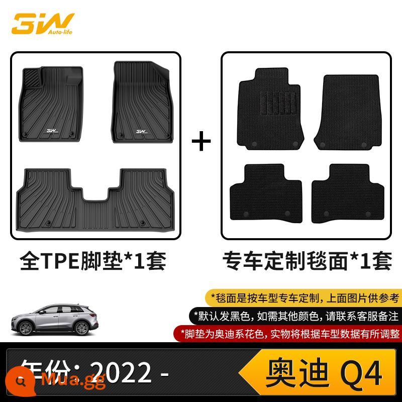 3W full TPE thích hợp cho thảm trải sàn Audi A3LA4L A6L A7L Q2L Q3Q4 Q5L Q7Q8 RS4 S3 - Thảm sàn Audi Q4 + chăn dày màu đen (22-24 mẫu).