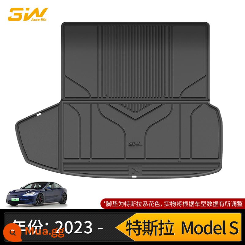 Thảm cốp xe TPE đầy đủ 3W phù hợp cho Tesla Model3 ModelY modelX S Edamame 3 thảm cốp xe - Thảm cabin phía sau Model S (model 23-24)