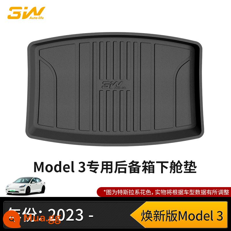 Thảm cốp xe TPE đầy đủ 3W phù hợp cho Tesla Model3 ModelY modelX S Edamame 3 thảm cốp xe - Phiên bản làm mới của thảm gầm cốp MODEL 3 (mẫu 23-24)