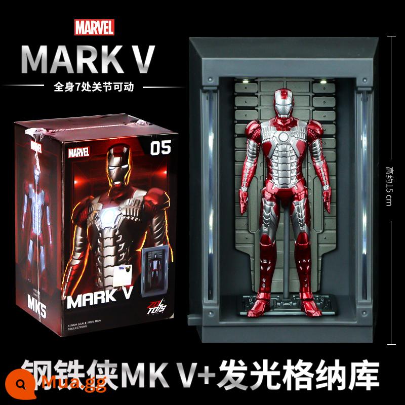 Mid -Motion Iron Man MK85 Di chuyển Puppet chính hãng Marvel Avengers Model Mô hình mô hình mô hình - [Iron Man MK5] Khoảng 10cm + Gnaku (dạ quang)