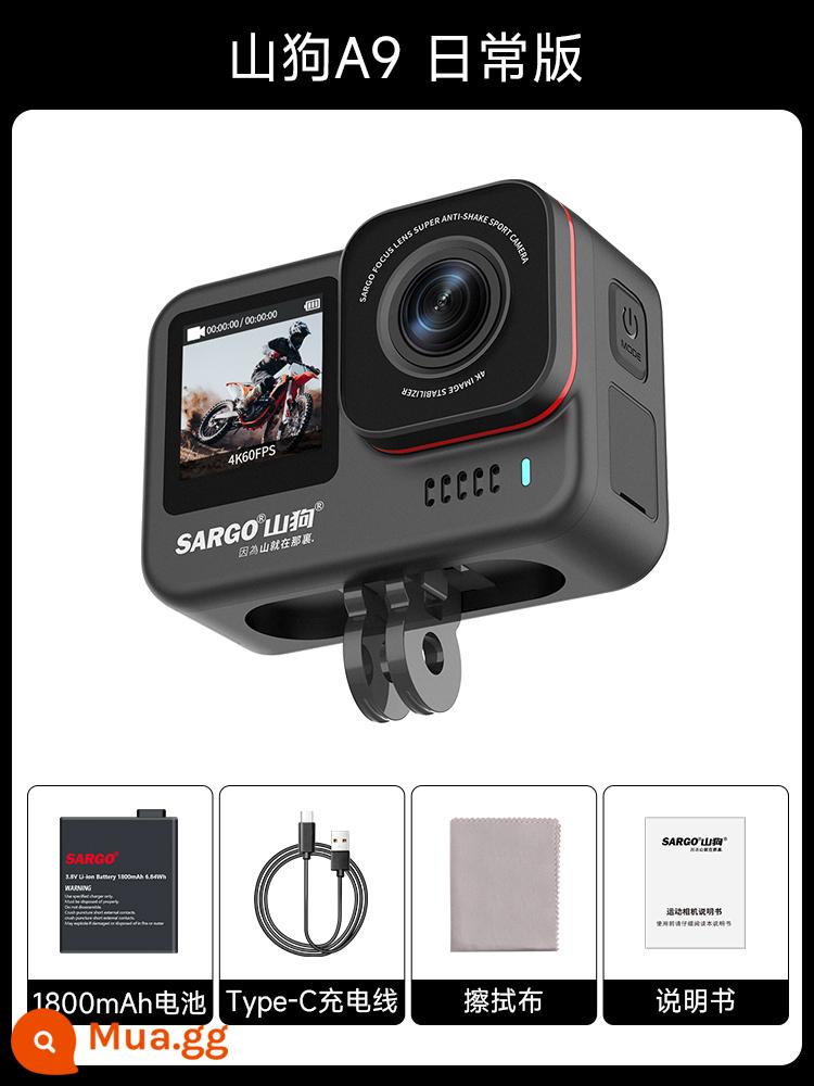 Mountain Dog A9 camera thể thao đi xe máy chống rung mũ bảo hiểm đầu ghi 360 độ toàn cảnh camera câu cá 4k - phiên bản hàng ngày