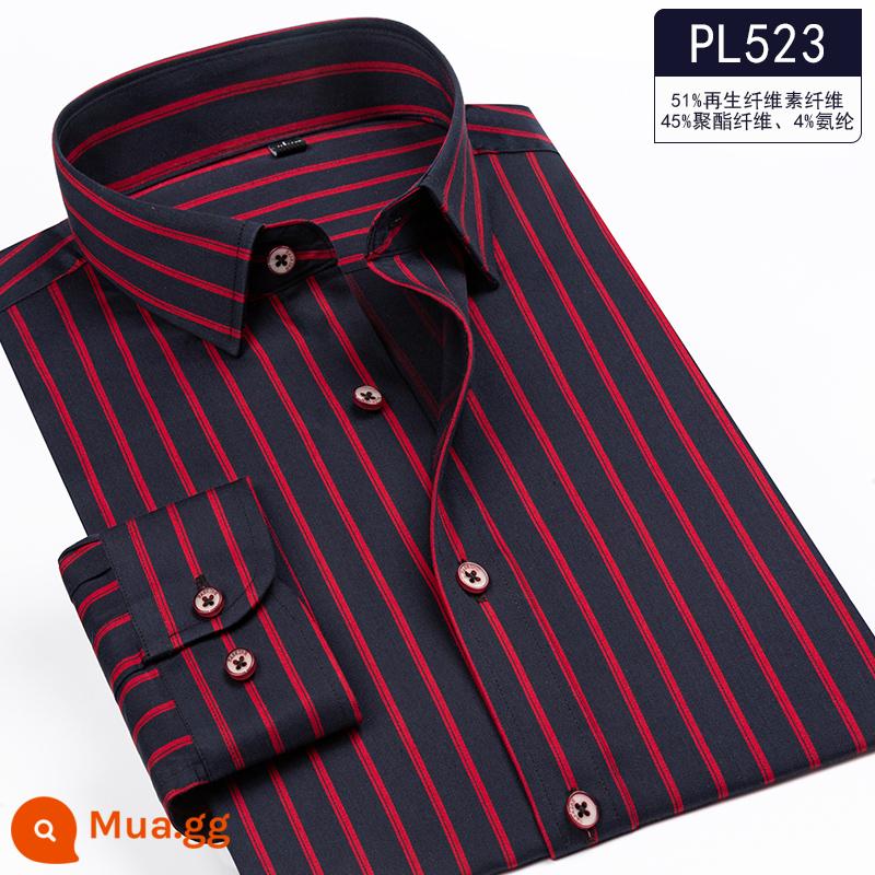 Ralph Lauren Polo Áo sơ mi mùa xuân, mùa thu, áo khoác cotton dài tay nam, áo khoác Oxford kiểu dáng doanh nhân, áo sơ mi sọc cotton không sắt - PL523