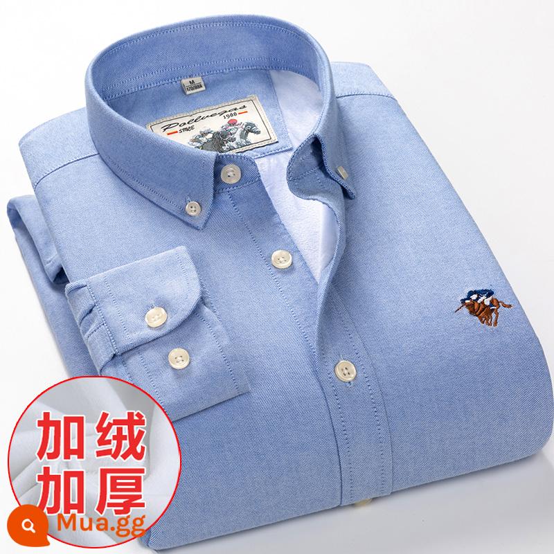 Ralph Lauren Polo Áo sơ mi mùa xuân, mùa thu, áo khoác cotton dài tay nam, áo khoác Oxford kiểu dáng doanh nhân, áo sơ mi sọc cotton không sắt - Mẫu nhung PL8032 Plus