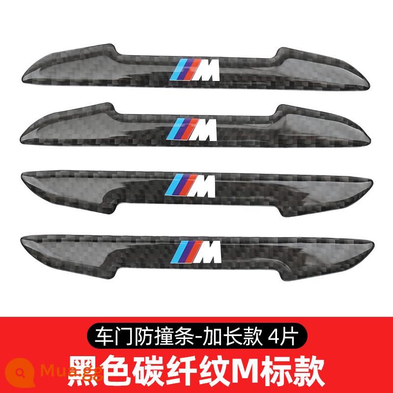 Thích hợp cho BMW cửa xe dải chống va chạm sợi carbon mới 5 series 3 series X1X3X4X5X6 sửa đổi bên ngoài trang trí dán - Sợi carbon [M Model] Dải chống va chạm cửa mẫu màu đen (Gói 4 mảnh mẫu mở rộng)