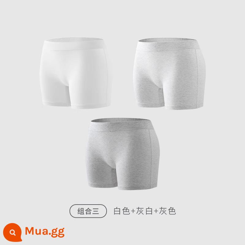 Jindu quần sịp boxer nữ cotton nguyên chất eo cao kiểm soát đáy quần an toàn chống trượt quần lót boxer nữ - Nakakoshi Hirakakugumi 3