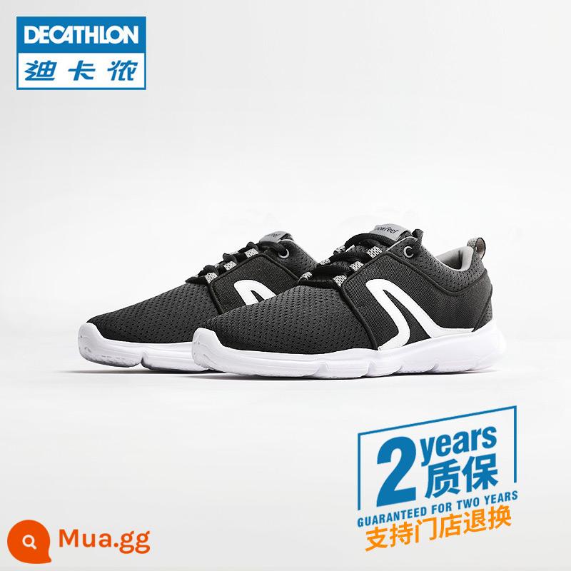 Giày thể thao Decathlon giày nam mùa xuân và mùa hè giày nữ giày đế bằng thoáng khí nhẹ cho nam và nữ giày đi bộ giày thường MSWC - [Cơ bản thoáng khí] Phong cách nữ màu đen