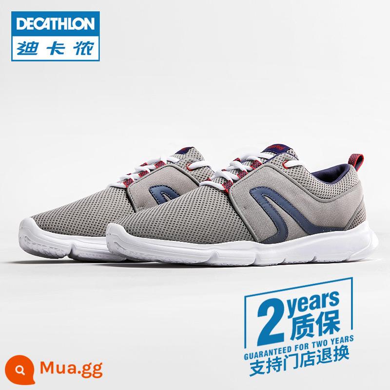 Giày thể thao Decathlon giày nam mùa xuân và mùa hè giày nữ giày đế bằng thoáng khí nhẹ cho nam và nữ giày đi bộ giày thường MSWC - [Cơ bản thoáng khí] Màu xám đậm-Phong cách nam