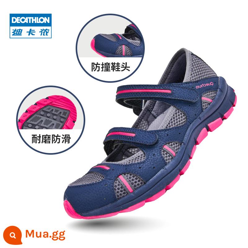 Decathlon flagship store chính thức xăng đan nữ chú hề giày nữ chống trượt có lỗ giày thể thao nữ giày đi biển ODS - Màu bột chàm