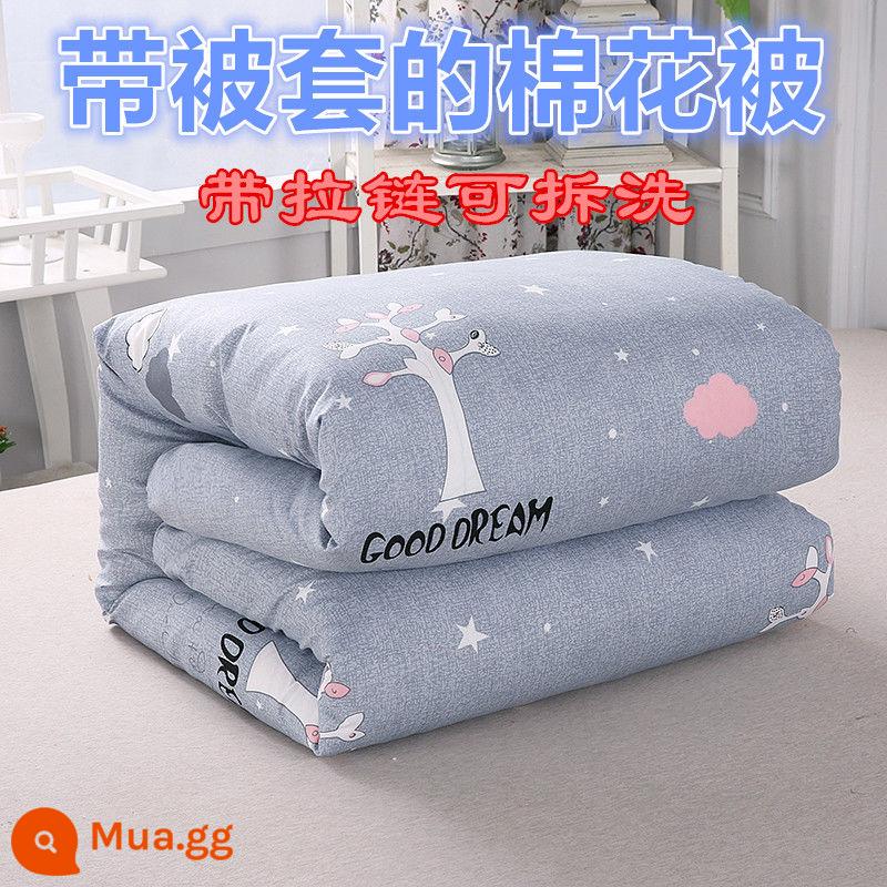 Cotton cotton quilt sinh viên chăn ký túc xá pad chăn nệm đơn mùa xuân và mùa thu lõi chăn mùa đông ấm áp chăn dày chăn - 3 pound + vỏ chăn [Cây linh sam]