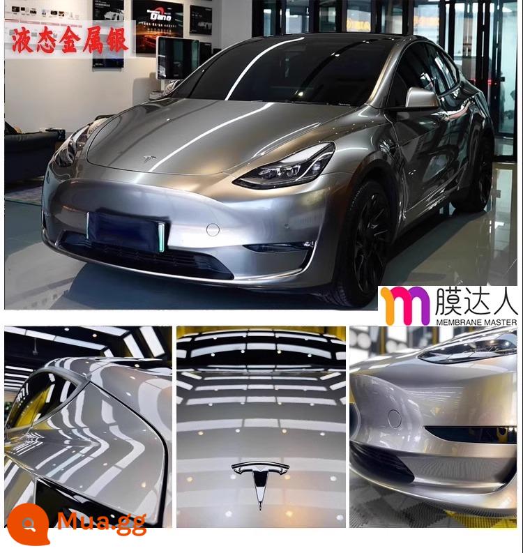 Phim đổi màu xe thú cưng toàn bộ thân xe toàn bộ phim phim tpu vỏ xe Tesla mờ chiến binh đen sáng GT bạc - Bạc kim loại lỏng [Nhãn dán quốc gia, bảo hành 5 năm, nguyên liệu nhập khẩu]