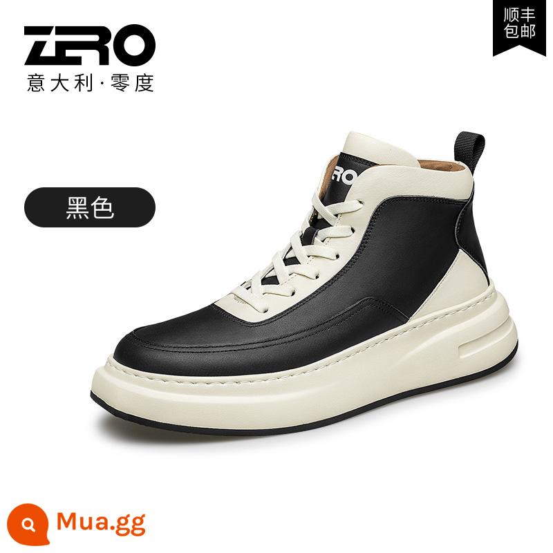 Zero Giày Nam Giày Cao Cổ Mùa Đông 2022 Giày Sneaker Nam Đệm Xu Hướng Nối Giày Cao Cổ Thường Ngày - đen