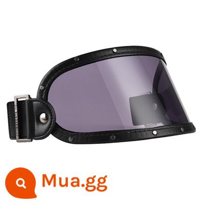 AMZ Full Mũ Bảo Hiểm Đặc Biệt Kính Xe Máy Kính Retro Harley Kính Xe Máy Chống Sương Mù Chống Gió Kính - Da đen nâu