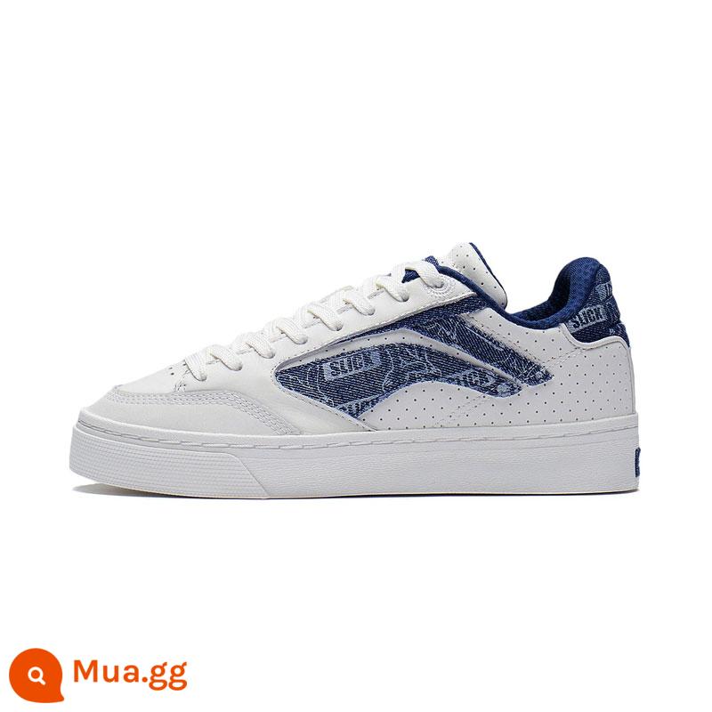 Li Ning chính hãng mùa hè mới Weiwu skate giày cổ điển low-top skateboard giày nam quốc triều sneakers AECS017 - Trắng xanh AECS017-2