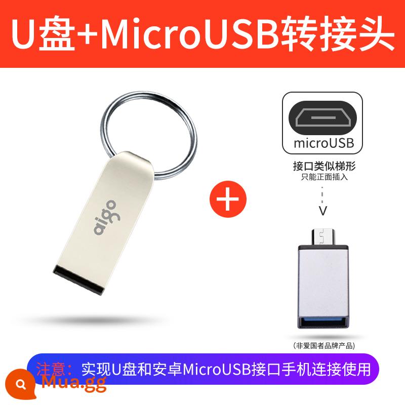 Yêu Nước Hàng Đầu Cửa Hàng Ổ Đĩa U 64G Chính Hãng Chính Hãng Tốc Độ Cao 32G Dung Lượng Lớn Xe Máy Tính Văn Phòng USB tùy Chỉnh - Bộ chuyển đổi Micro USB 64GB + tiêu chuẩn