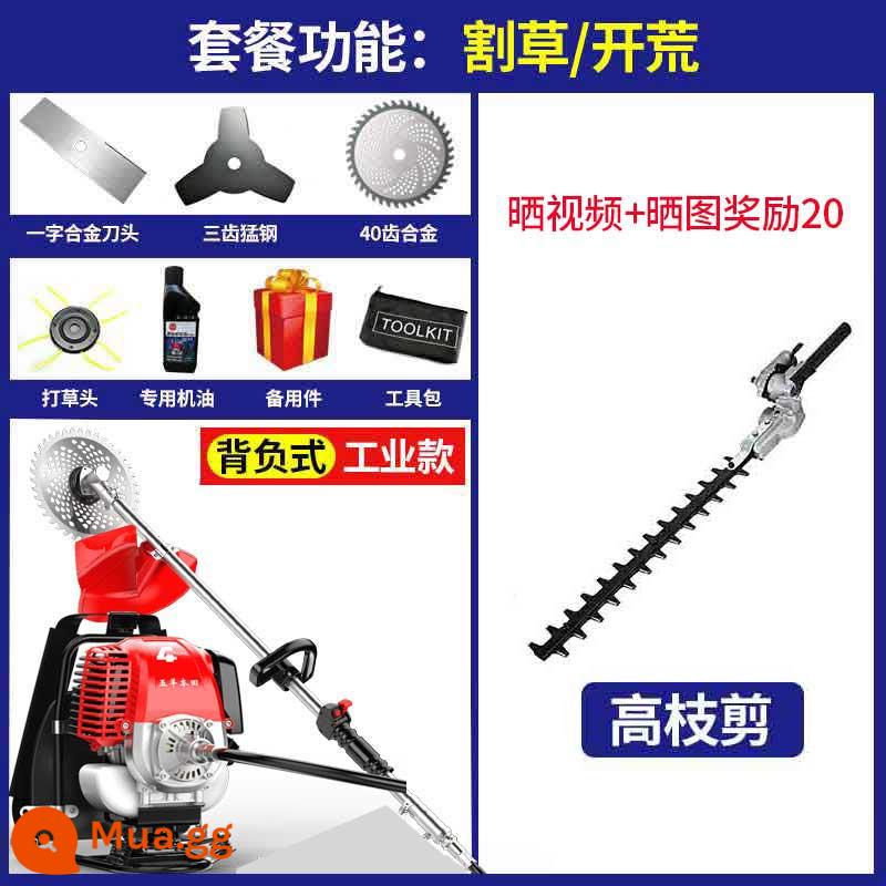 Máy cắt cỏ Wuyang Honda bốn thì công suất cao lưng làm cỏ xới đất bỏ xăng đa năng hộ gia đình nhỏ - Ba lô bốn thì + kéo cành cao Wuyang thế hệ thứ 10