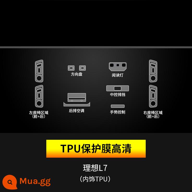 Màn hình điều khiển trung tâm lý tưởng L9 phim cường lực L8 dụng cụ điều hướng dải phim chống va chạm nội thất L7 màn hình trang trí sửa đổi xe hơi - L7 lý tưởng [Nội thất TPU, không bao gồm màn hình]