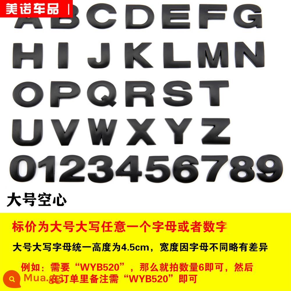Kim loại nguyên khối dán xe ô tô dán xe ô tô có chữ cái tiếng Anh xe ô tô cá tính sửa đổi kỹ thuật số dán cơ thể chuyển đuôi - Giá đơn lớn [chữ số] màu đen, vui lòng lưu ý khi đặt giá.