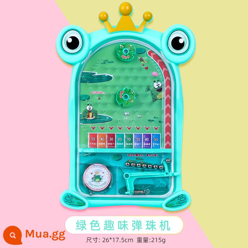 Pinball máy máy chơi game xếp hình cha mẹ bắn đạn nhỏ đồ chơi board game cậu bé pinball bàn Quà tặng ngày của trẻ em - Ếch xanh 8 bi thép