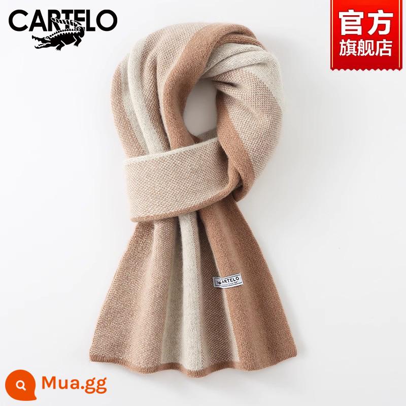 Khăn quàng cá sấu nam mùa đông 2022 mới lớn cashmere cao cấp tặng bạn trai khăn len cao cấp ấm áp nữ - WA688-Màu be