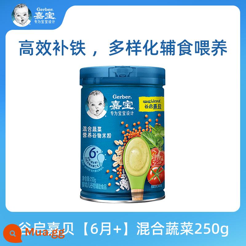 Cửa hàng hàng đầu chính thức của Gia Bảo trong nước Mì gạo tốc độ cao cho bé 6 tháng tuổi thức ăn không ăn dặm bột gạo vitamin C cho bé 250g - Guqi Jiabei [6 tháng +] rau trộn 250g