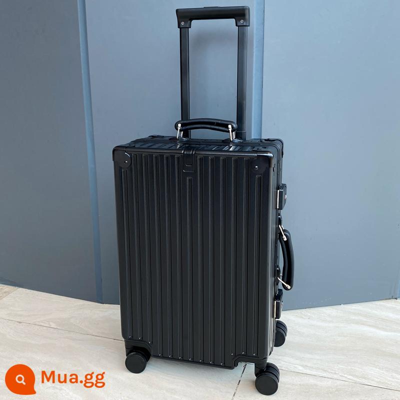 Jindengshi retro hành lý khung nhôm PC xe đẩy trường hợp nữ 24 inch 26 vali nam 20 inch mật khẩu nội trú trường hợp - Đen mờ (Chống xước mờ)